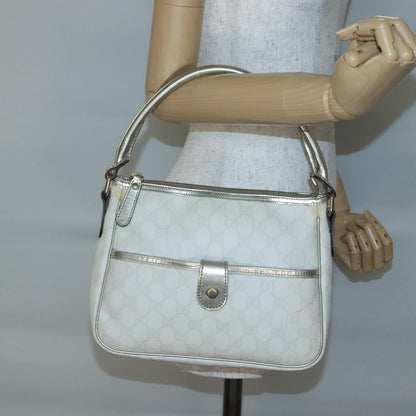 Gucci GUCCI GG Supreme Shoulder Bag PVC White Gold 190258 Authentic SW1471