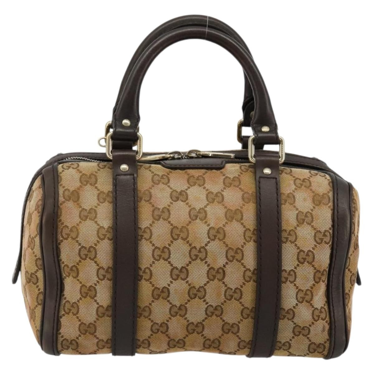 Gucci GUCCI GG Canvas Mini Boston Bag Beige Gold 269876 Authentic 175892