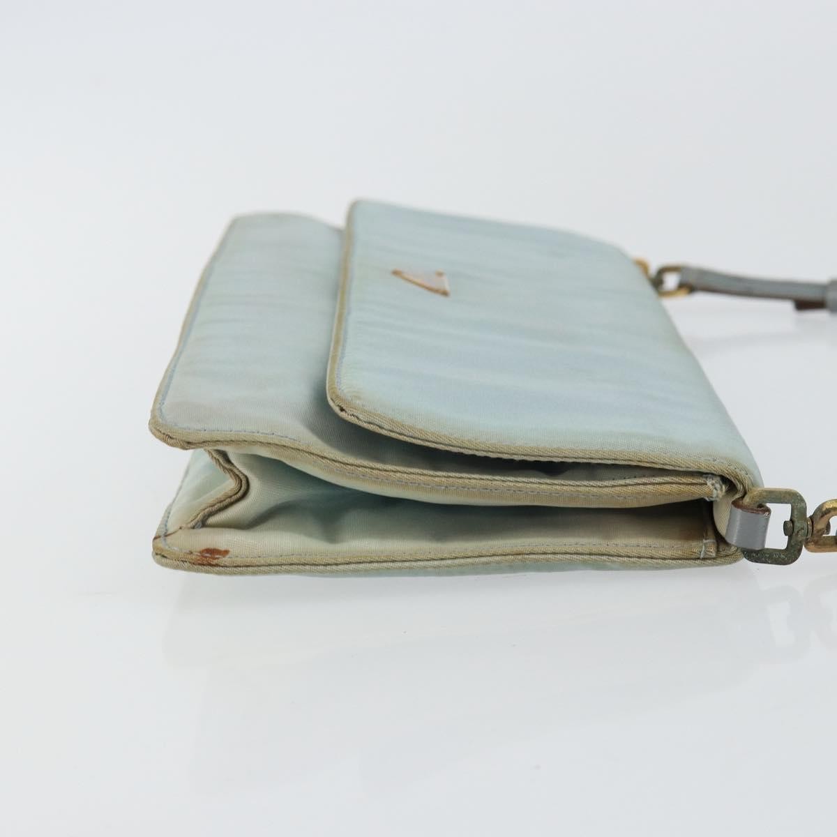 Prada PRADA Shoulder Bag Nylon Light Blue Gold Authentic 143505