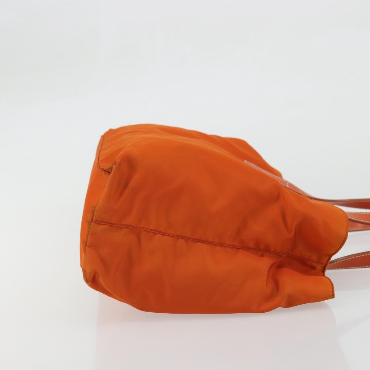 Prada PRADA Tote Bag Nylon Orange Silver Authentic 175378