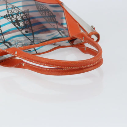 Prada PRADA Hand Bag Vinyl Clear Silver Authentic 161719