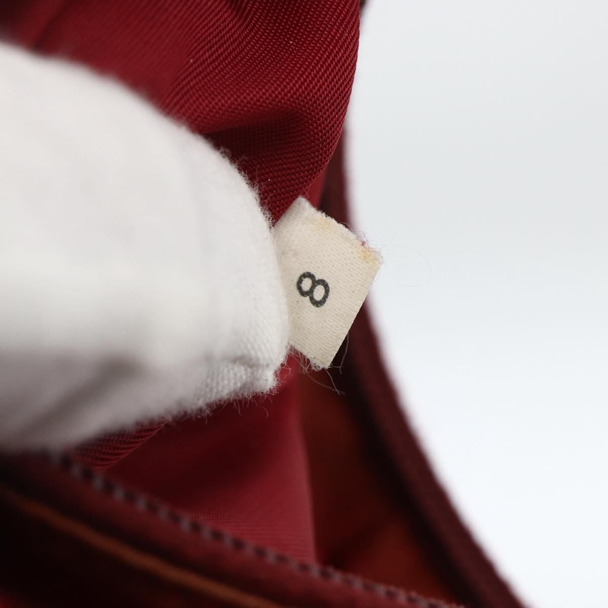 Prada PRADA Hand Bag Nylon Red Silver Authentic LNZ991