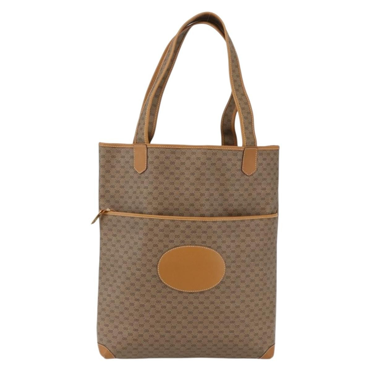 Gucci GUCCI Micro GG Supreme Tote Bag PVC Beige Gold 002 39 0054 Authentic ep13221
