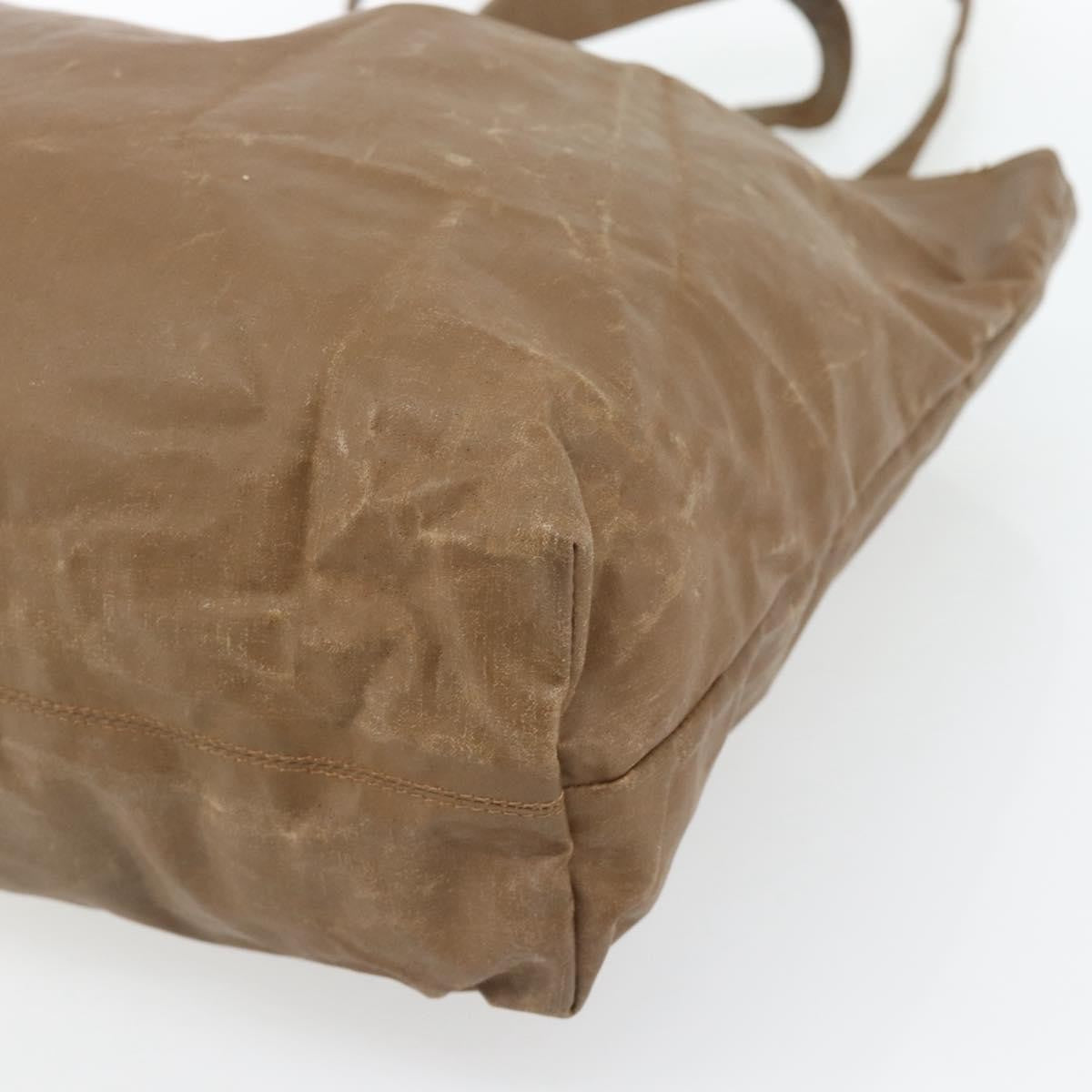 Chanel CHANEL Tote Bag Coated Canvas Brown CC Authentic bs35205