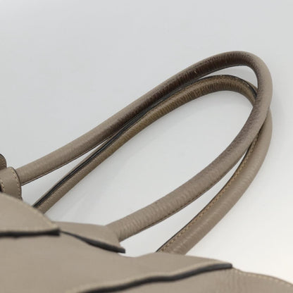 Prada PRADA Tote Bag Leather Gray Silver Authentic ka3597