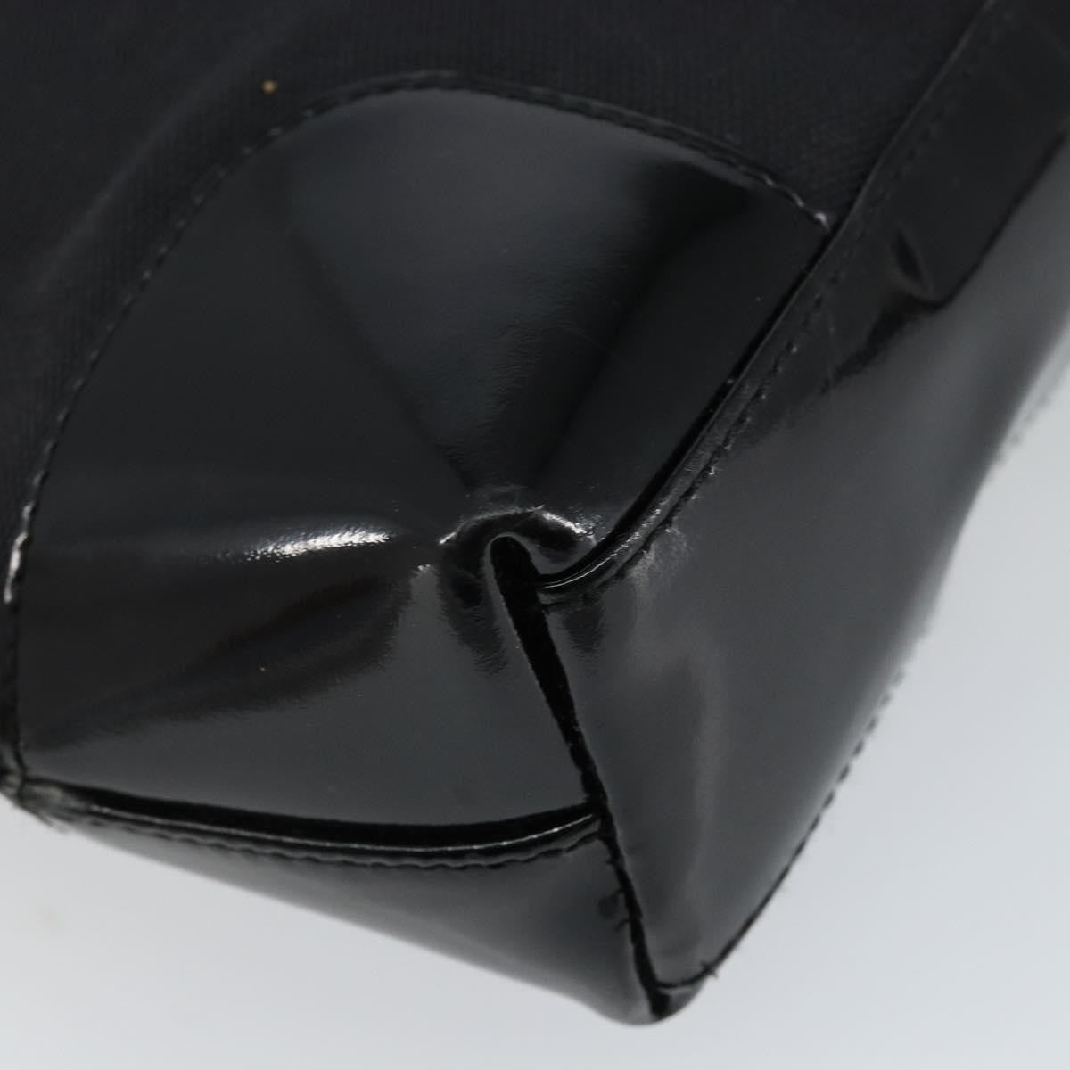 Gucci GUCCI Shoulder Bag Enamel Canvas Black Gold 001 4231 Authentic 121347