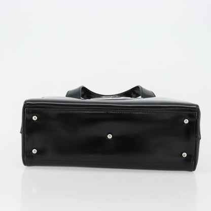 Gucci GUCCI Soho Hand Bag Patent Leather Black Silver 000 1274 0505 Authentic ep14495