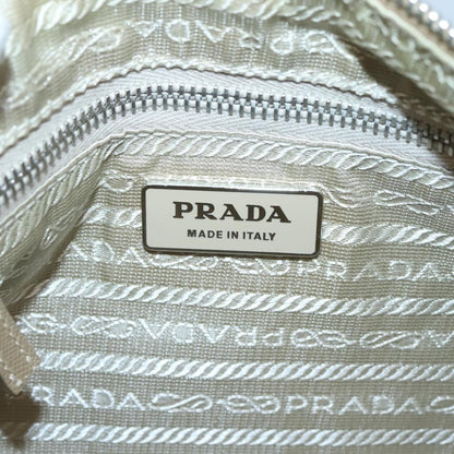 Prada PRADA Shoulder Bag Nylon Beige Silver Authentic 120952