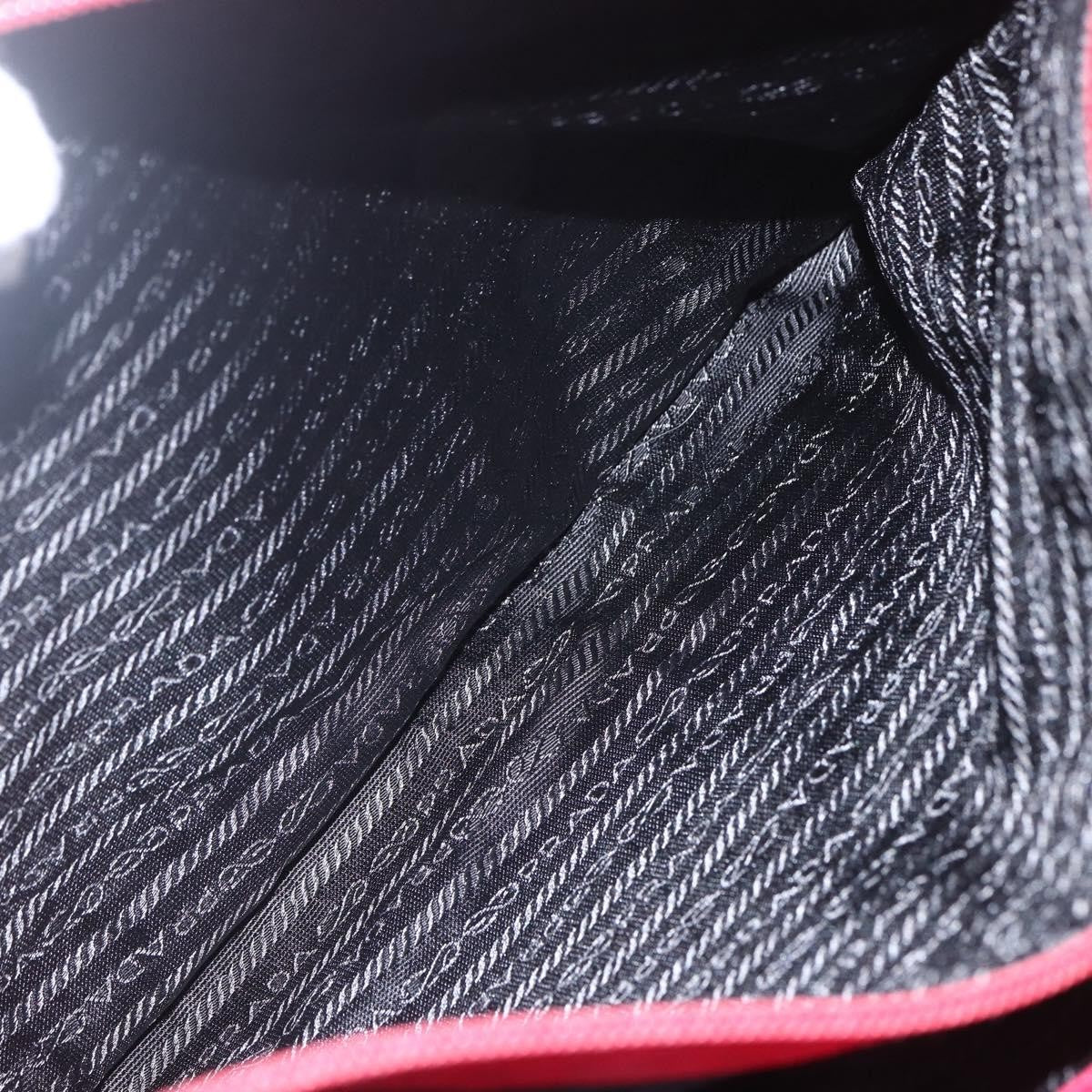 Prada PRADA Tote Bag Nylon Red Silver Authentic 156926