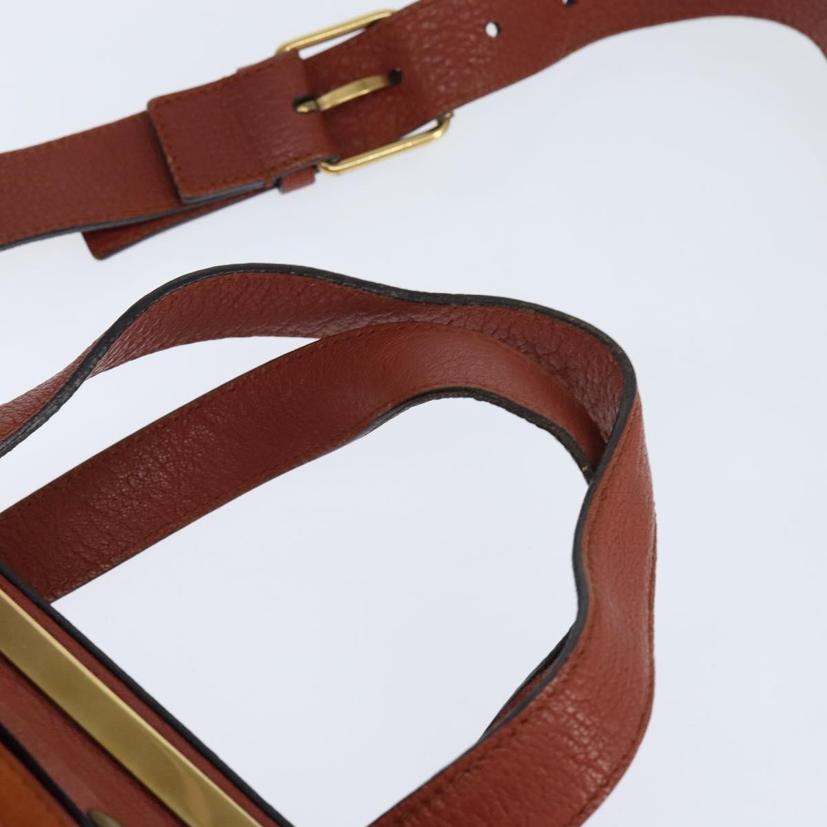 Chloé Chloé Chloe Hand Bag Leather 2way Orange Gold Authentic BA7366
