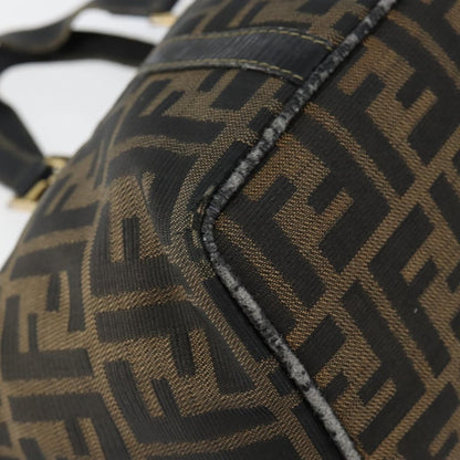 Fendi FENDI Zucca Canvas Hand Bag Brown Black gold Authentic 146809