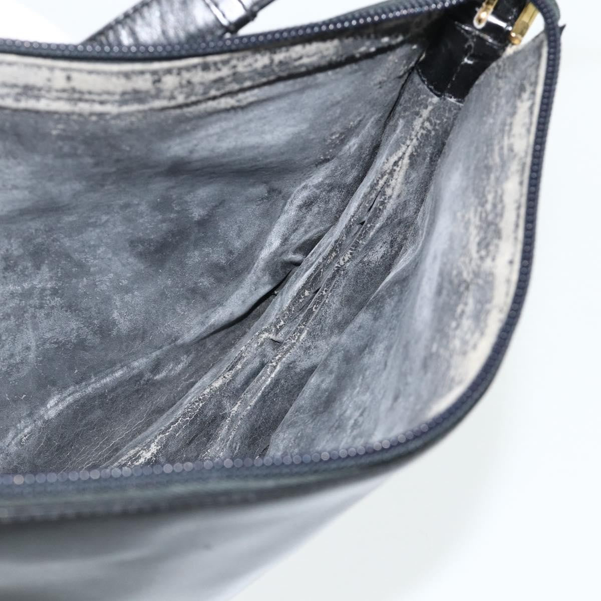 Loewe LOEWE Anagram Shoulder Bag Leather Black Gold Authentic 177548