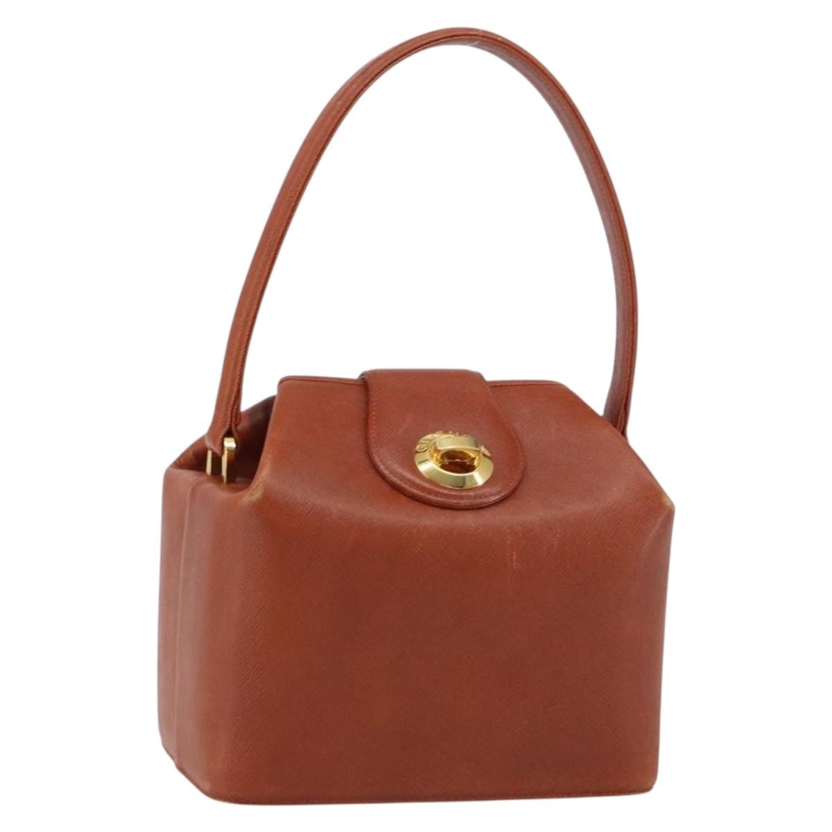 Givenchy GIVENCHY Hand Bag Leather Brown Gold Authentic 159082