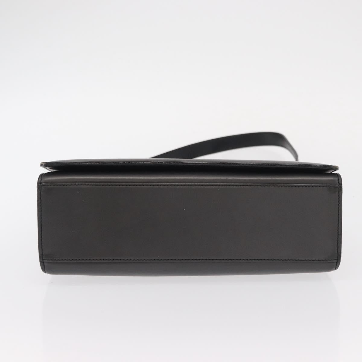 Gucci GUCCI Shoulder Bag Leather Black Gold Authentic BA8638