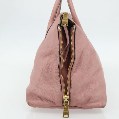 Miu Miu Miu Miu Hand Bag Leather Pink Gold Authentic 180081