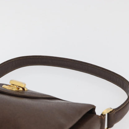 Gucci GUCCI Shoulder Bag Leather Brown Gold Authentic BAZ570