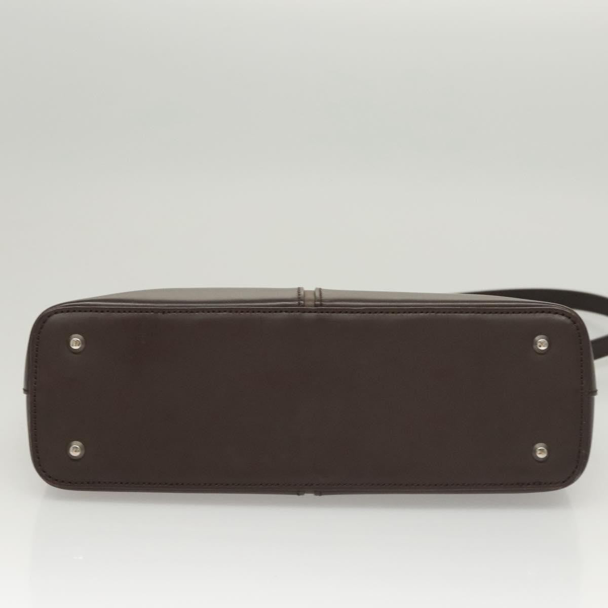 Burberry BURBERRY Shoulder Bag Leather Brown Silver Authentic BA2674