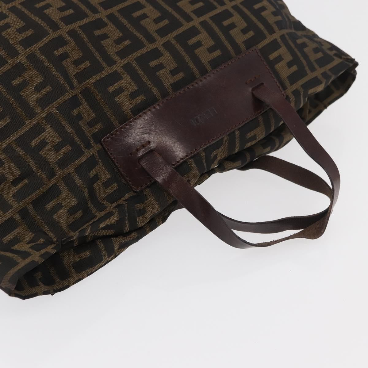 Fendi FENDI Zucca Canvas Tote Bag Brown Black Authentic 176601