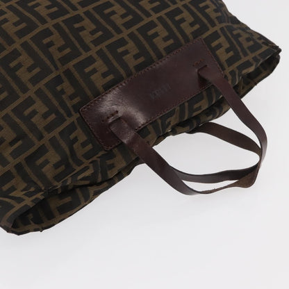 Fendi FENDI Zucca Canvas Tote Bag Brown Black Authentic 176601