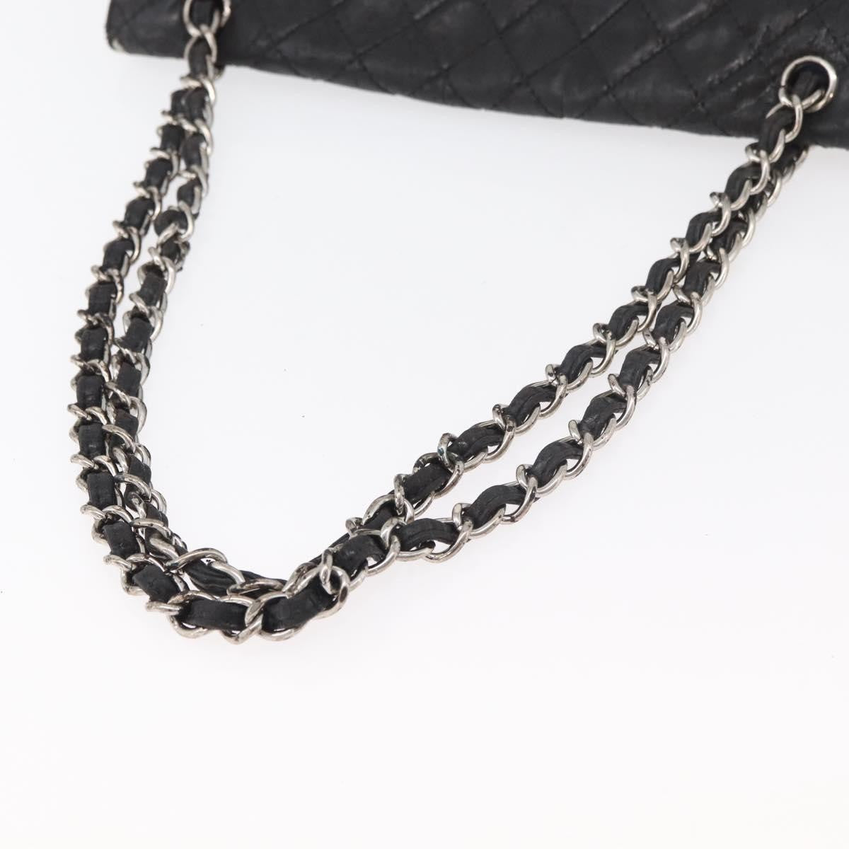 Chanel CHANEL Matelasse Chain Shoulder Bag Patent leather Black Silver CC Authentic 158095