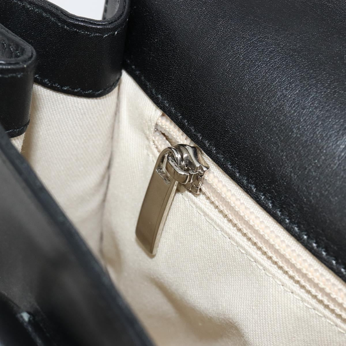 Salvatore Ferragamo Salvatore Ferragamo Gancini Hand Bag Leather Black Silver Authentic 180592