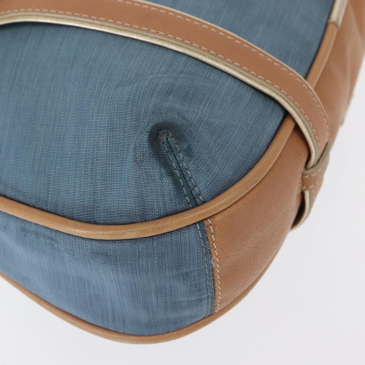 Loewe LOEWE Anagram Hand Bag Nylon Blue Gold Authentic bs31204