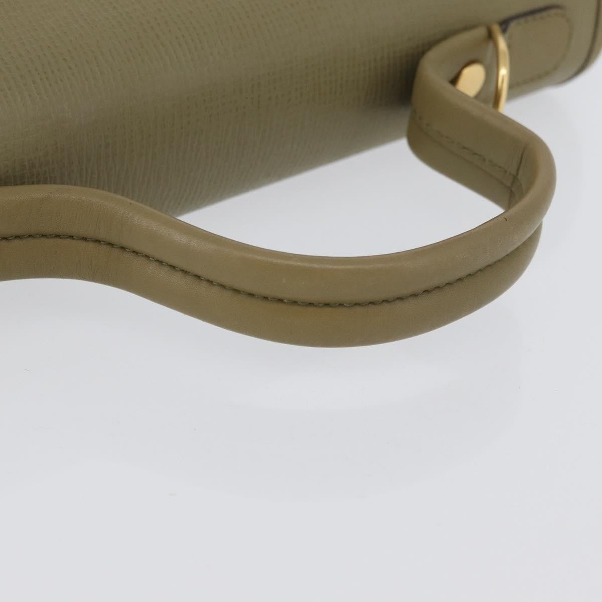 Gucci GUCCI Hand Bag Leather Green Gold Authentic YKZ715