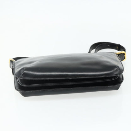 Loewe LOEWE Anagram Shoulder Bag Leather Black Gold Authentic 177548