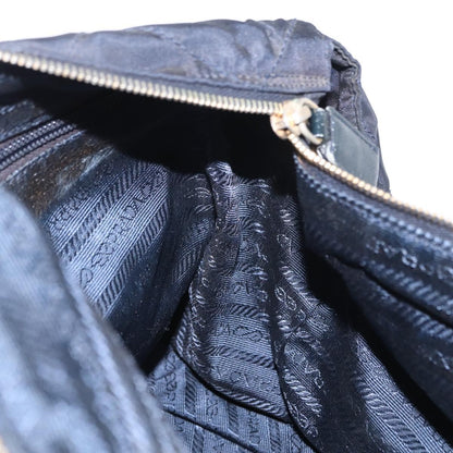 Prada PRADA Chain Shoulder Bag Nylon Navy Gold Authentic ka893