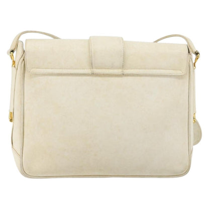 Gucci GUCCI Shoulder Bag Leather White Gold Authentic BAZ692