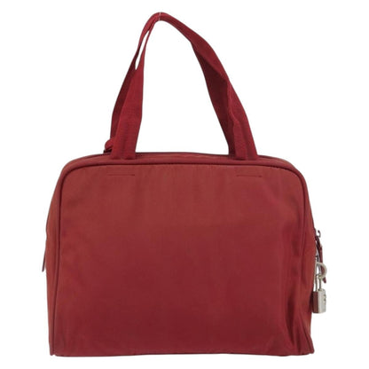 Prada PRADA Hand Bag Nylon Red Silver Authentic BA8645