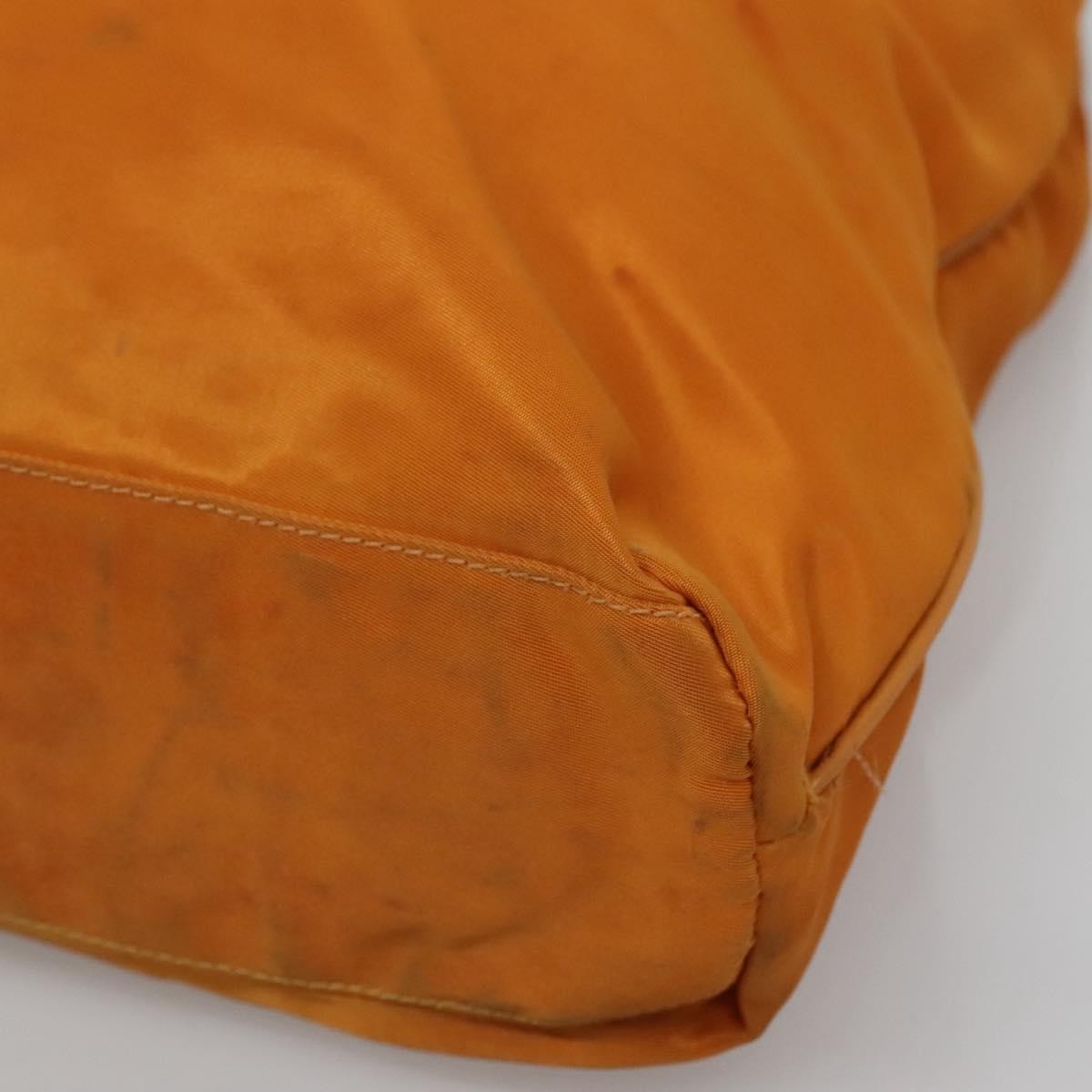 Prada PRADA Shoulder Bag Nylon Orange Gold Authentic EC663