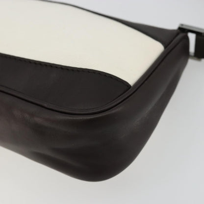 Gucci GUCCI Hand Pouch Bag Canvas Leather Brown White 92821 Authentic 177484A
