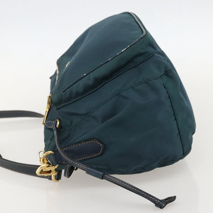 Prada PRADA Shoulder Bag Nylon Green Gold Authentic YKZ1088