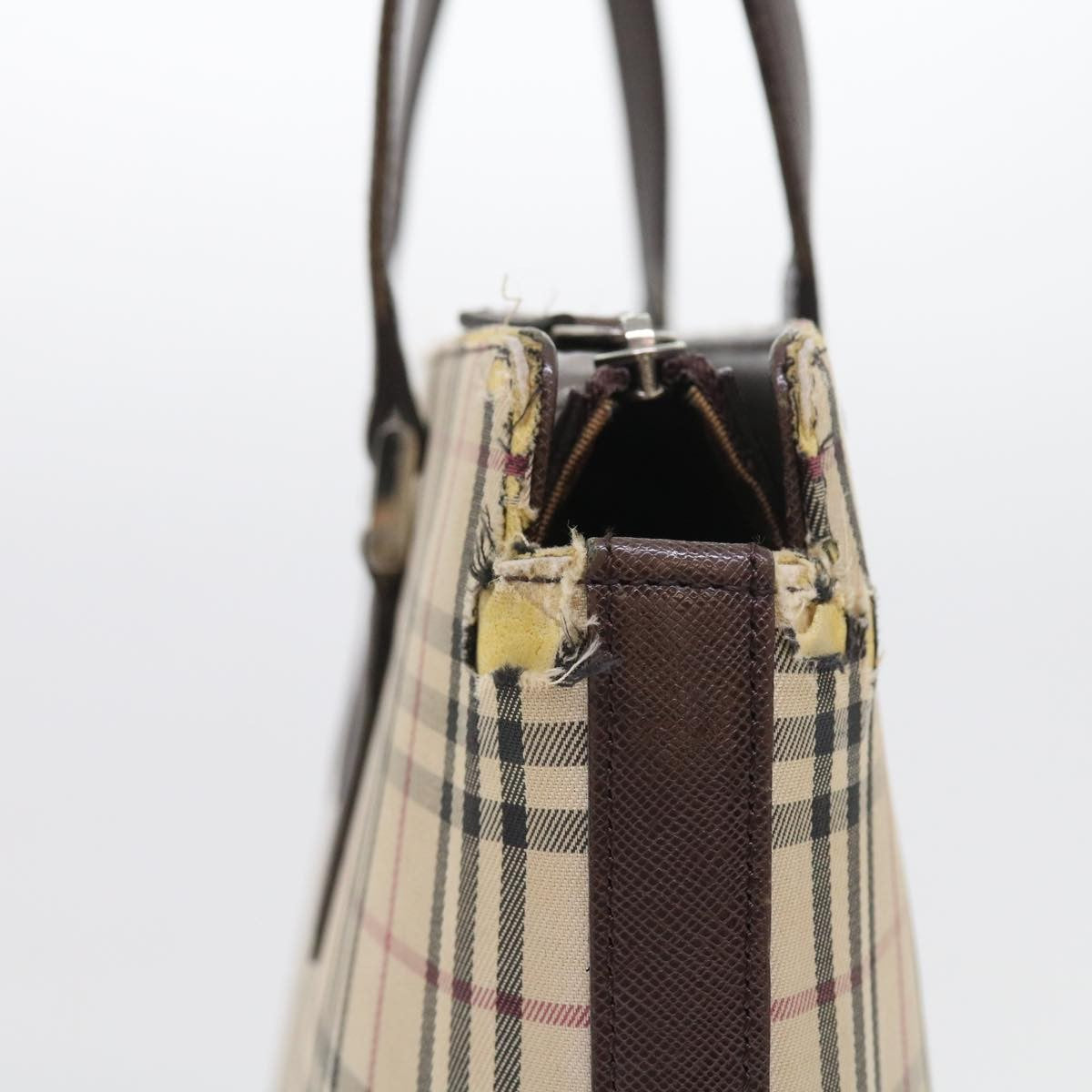 Burberry BURBERRY Nova Check Tote Bag Canvas Beige Authentic 56398