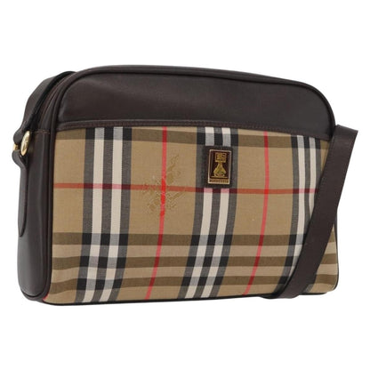 Burberrys Burberrys Nova Check Shoulder Bag Canvas Beige Gold Authentic 172933