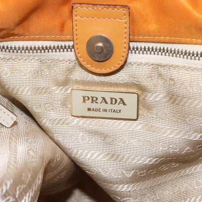 Prada PRADA Shoulder Bag Nylon Orange Gold Authentic EC663