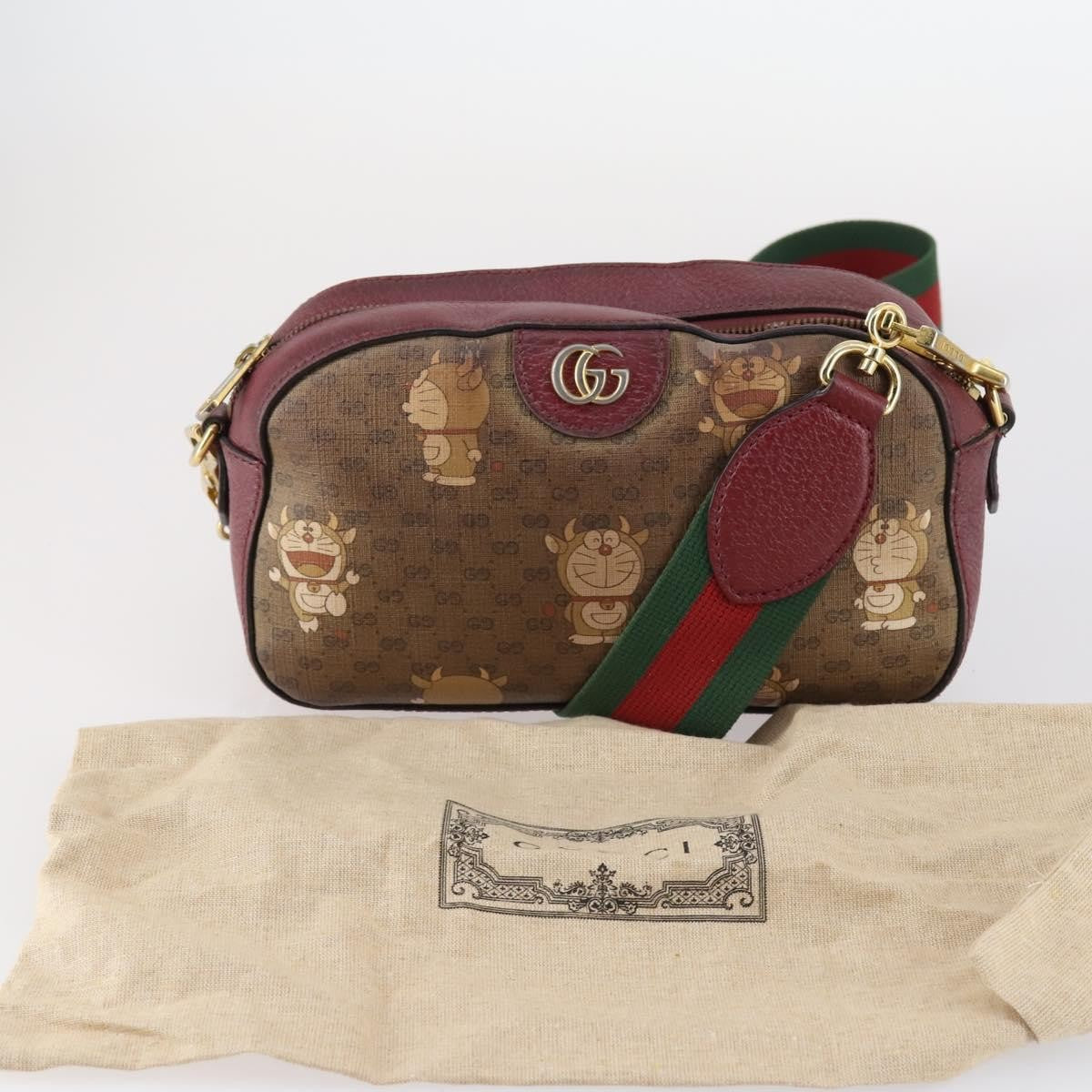 Gucci GUCCI Micro GG Supreme Doraemon Collaboration Bag PVC Beige 574886 Authentic 143965