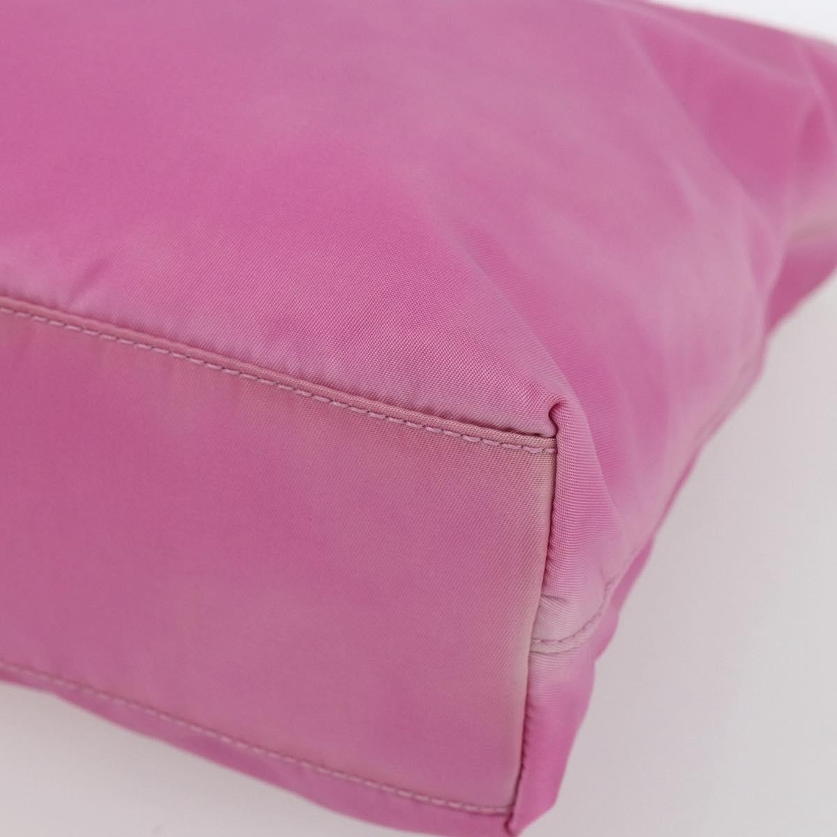 Prada PRADA Tote Bag Nylon Pink Silver Authentic 164823
