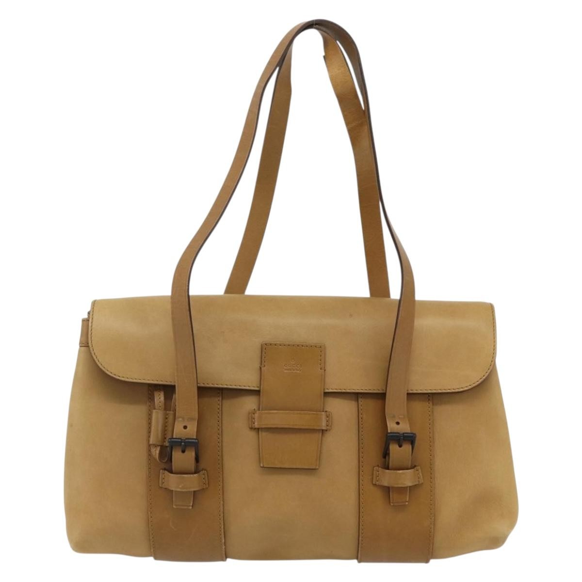 Gucci GUCCI Hand Bag Leather Beige 101287 Authentic 177601