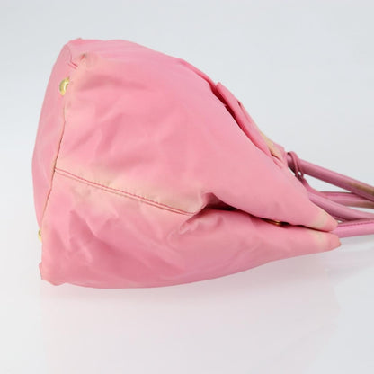 Prada PRADA Hand Bag Nylon Pink Gold Authentic 146881