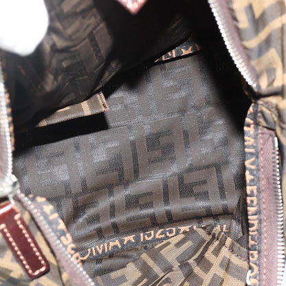 Fendi FENDI Zucca Canvas Hand Bag Black Brown Authentic 175169
