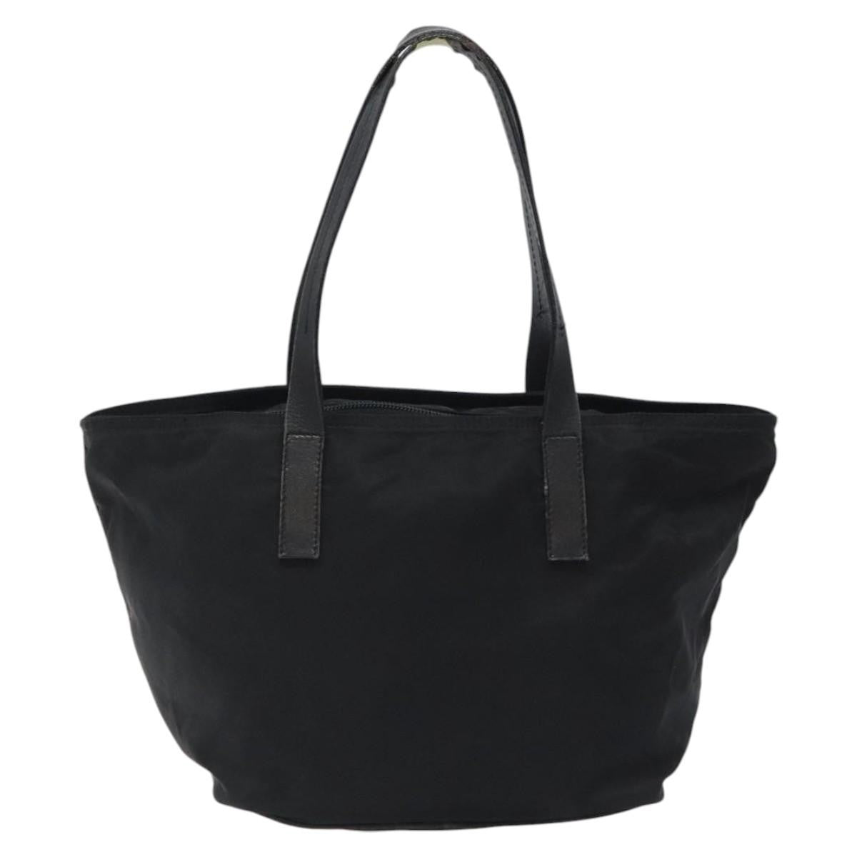 Prada PRADA Hand Bag Nylon Black Silver Authentic 118193