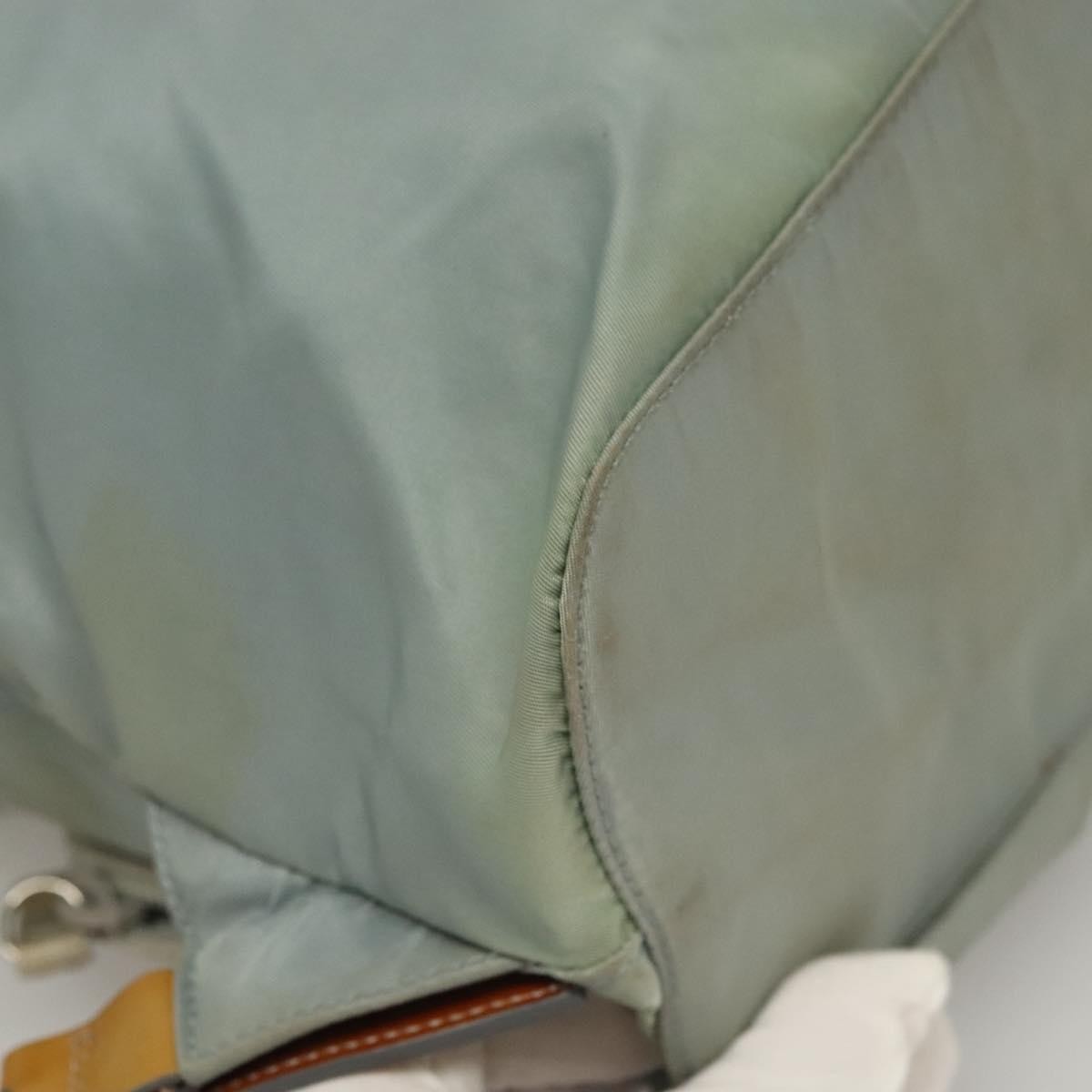 Prada PRADA Backpack Nylon Light Blue Silver Authentic 134383 Bag