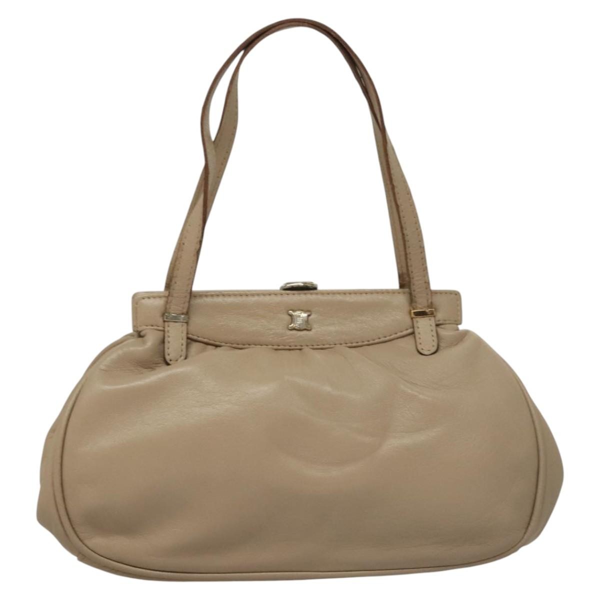 Celine CELINE Hand Bag Leather Beige Authentic 117663