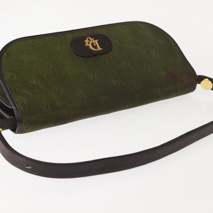 Dior Christian Dior Shoulder Bag Nylon Khaki Gold Authentic 151997