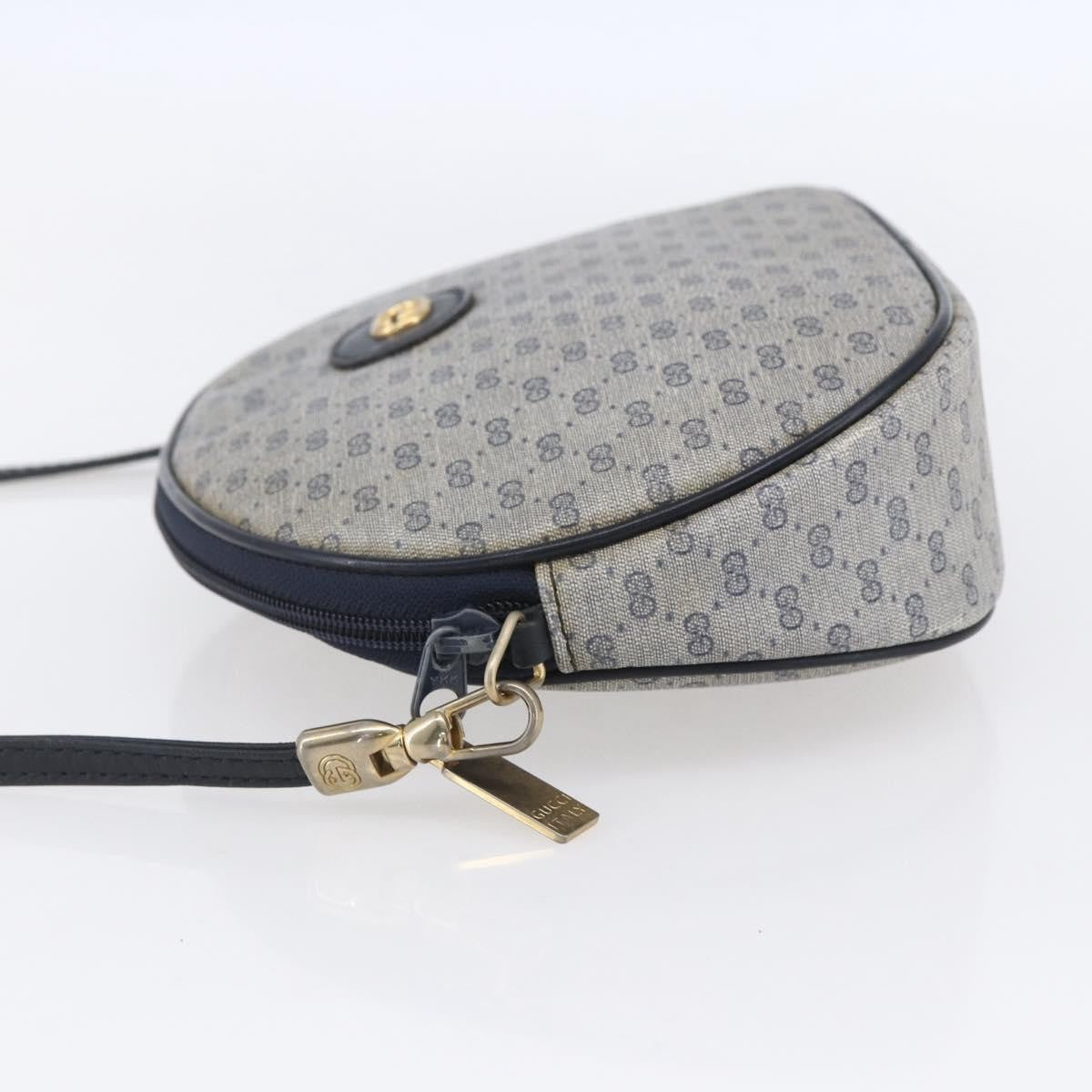 Gucci GUCCI Micro GG Supreme Shoulder Bag PVC Navy Gold Authentic BA7782