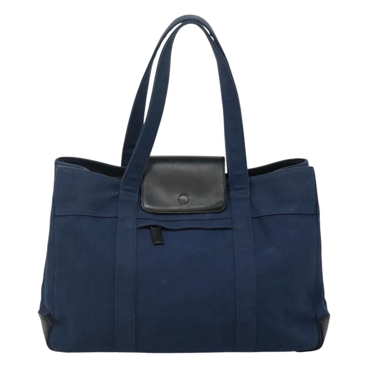 Burberry BURBERRY Blue Label Tote Bag Canvas Blue Authentic ti2869