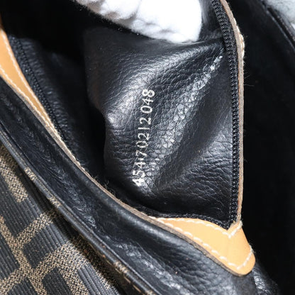 Fendi FENDI Zucca Canvas Hand Bag PVC Brown Black Authentic 158200