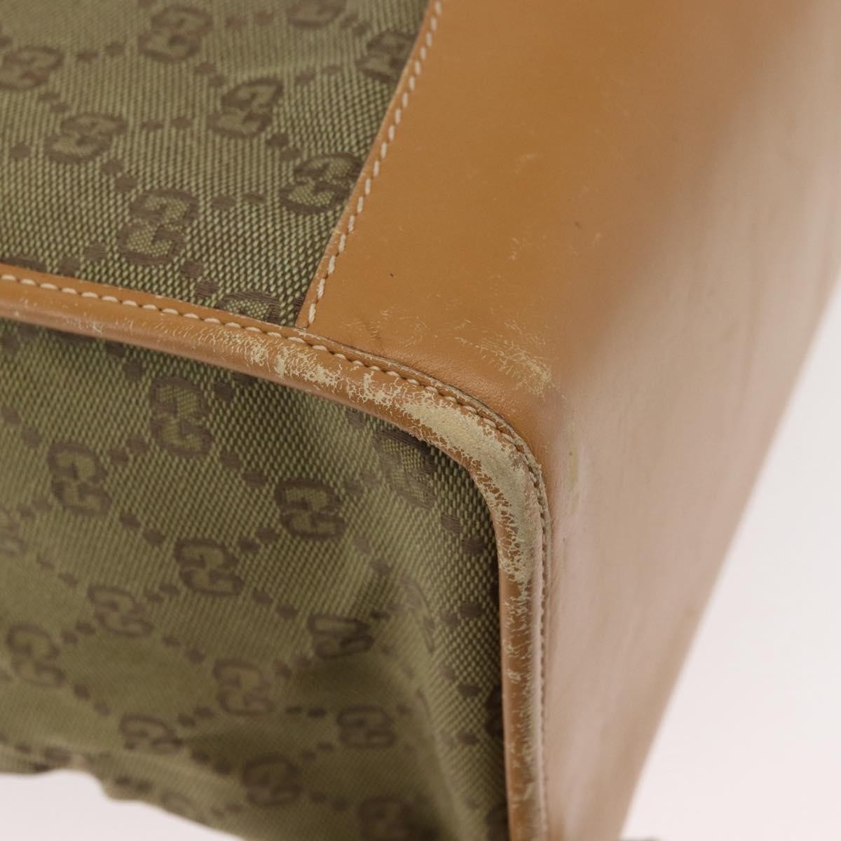 Gucci GUCCI GG Canvas Tote Bag Khaki Gold Authentic 178301